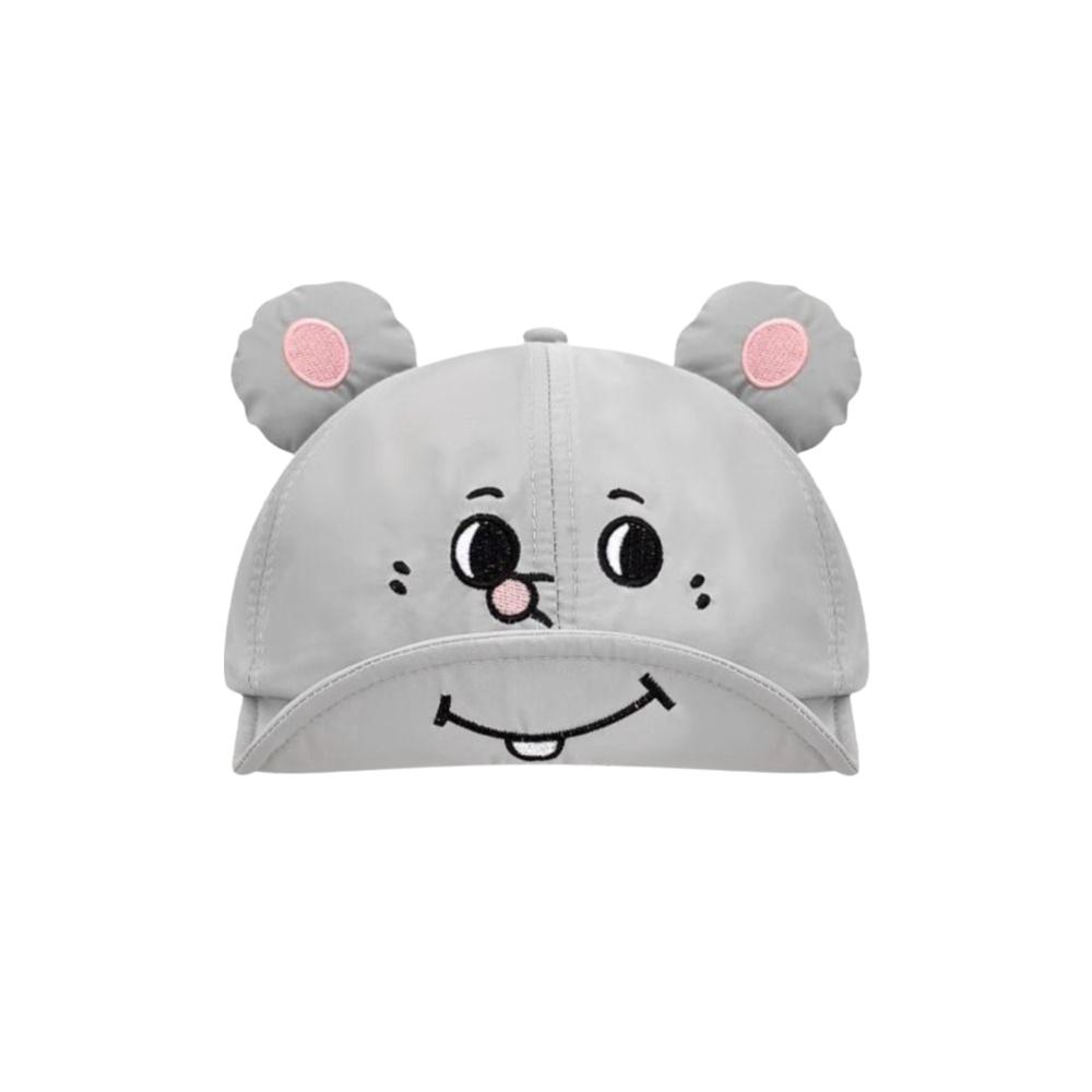 Cartoon Embroidered Mouse Cat Ear Baseball Cap Casual Breathable Animal Ear Smile Face Cap Adjustable Streetwear Hat For Girls
