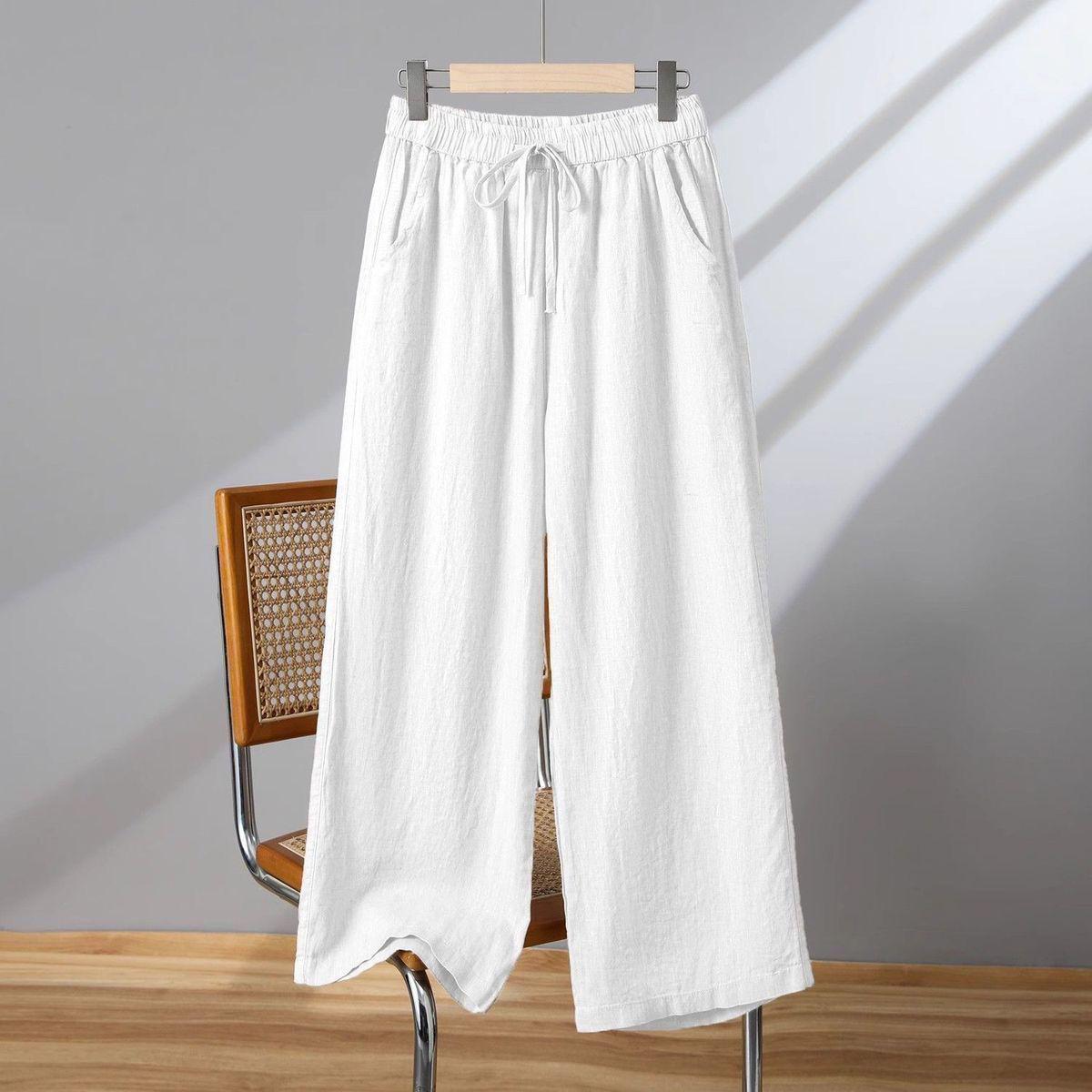 

Women s Summer Elastic Waist Cropped Wide-Leg Pants - Petite & Plus Sizes 3XL for 105-120 jin
