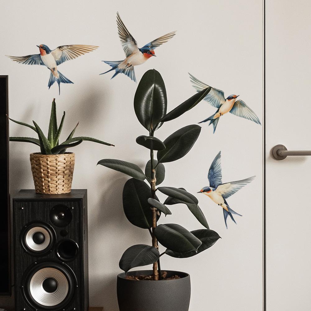 Painted Bird Stickers for Bedroom Living Room Entrance Hall Home Background and Wall Beautification