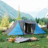 Large Camping Tent Tunnel Tent with 2 Bedroom and Living Area, 2000mm Waterproof, Portable with Bag for 4 Man, Blue