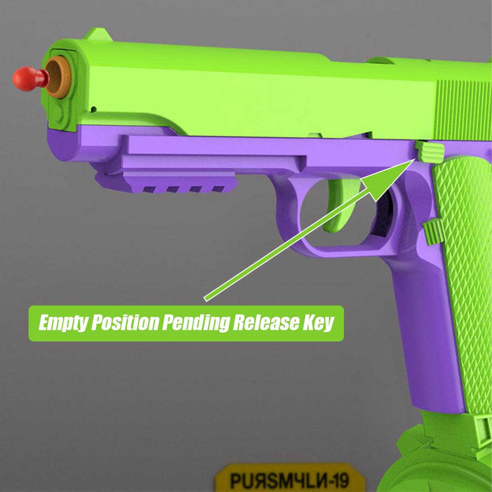 Pistol de jucărie pentru copii M1911 Morcov F8 Pistol automat de aruncare a carcasei pentru copii Pistol de jucărie pentru băiat Glonț moale