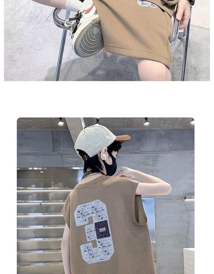 Boys' 2024 Cool Summer Sleeveless Vest Suits - Stylish Street Sportswear for Kids