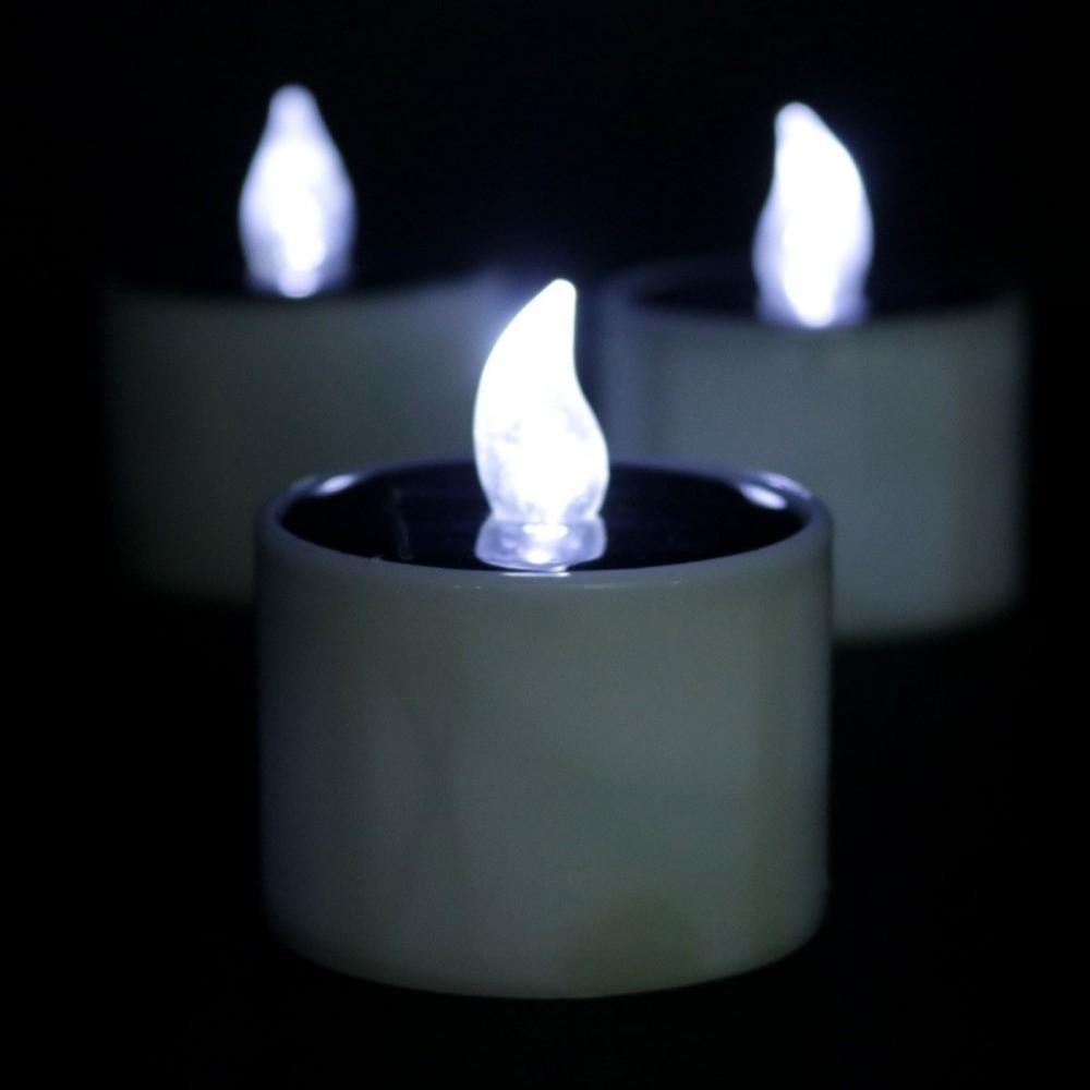 

6 шт. Водонепроникні Безполуменеві Світлодіодні Свічки Тепле Біле Мерехтливі Свічки Свічки Вогні Настільний Декор Cool White