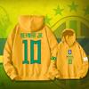 World Cup Brazil Neymar 10 Hooded Sweater Spring and Autumn Youth Football Loose Fleece Thick Coat