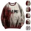 Dámský módní ležérní top s dlouhým rukávem a potiskem na Halloween