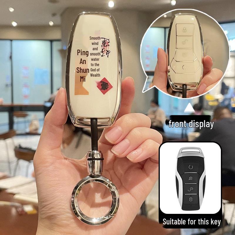 Compatible Key Case for BYD Han, Dolphin, Qin, Song Plus DMI, Yuan Pro, Tang DMI/EV, Destroyer 05 Buckle