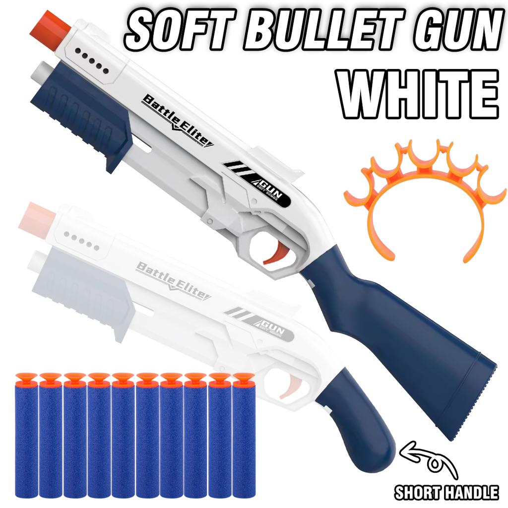 Non-Toxic Kids Outdoor Manual Foam Dart Blaster Gun With Dual Handles Safe Ammo Soft Bullet Multi Colors For Children