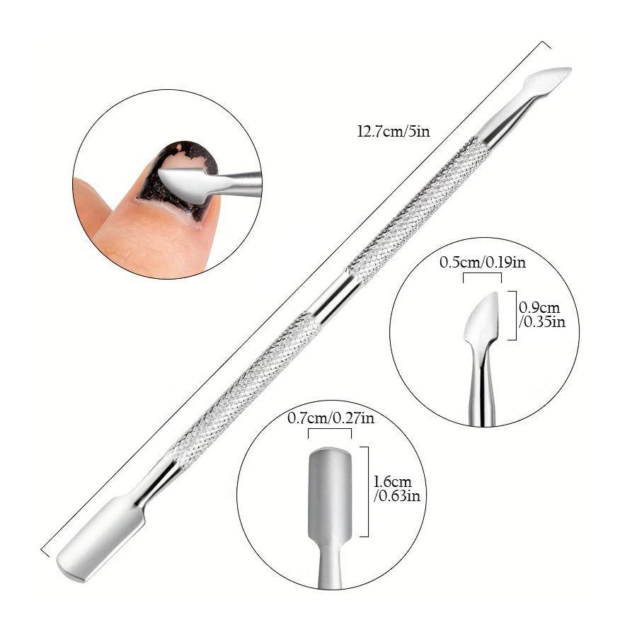 1 bucă 2 căi auriu cuticule piele moartă împingător manichiură cuticule lingură nail art dead skin remover