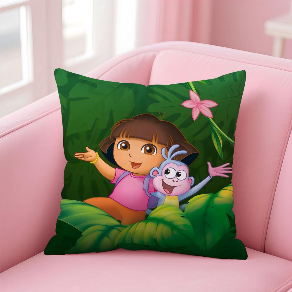 Anime Cute D-Dora the E-Explorer Cushion Cover Comfortable Reversible Pillow Cover Ideal for Car Sofa Bedroom & Beyond