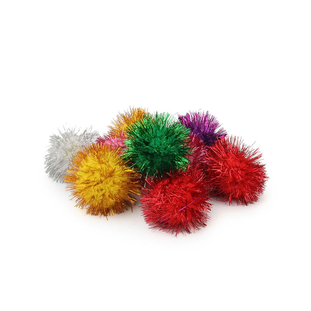 20pcs Plush Ball Cat Toy Interactive Play Kitten Pet Toy Accessories Color Random