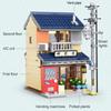 Non-Toxic 1200Pcs Japanesetea House Building Blocks City Street View Model Bricks Set With Light Idea Desktop Decoration Children Diy Toys