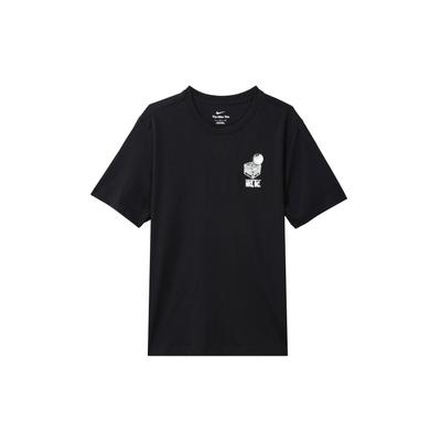 Geometric Pattern Print Vintage Round Neck T-Shirt With Standard Shoulders Men Tops Black DR7638-010
