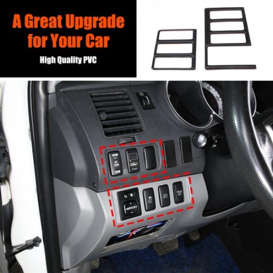 Glossy Black Rearview Mirror Adjustment Trim Sticker For Toyota Tacoma 2005-2015