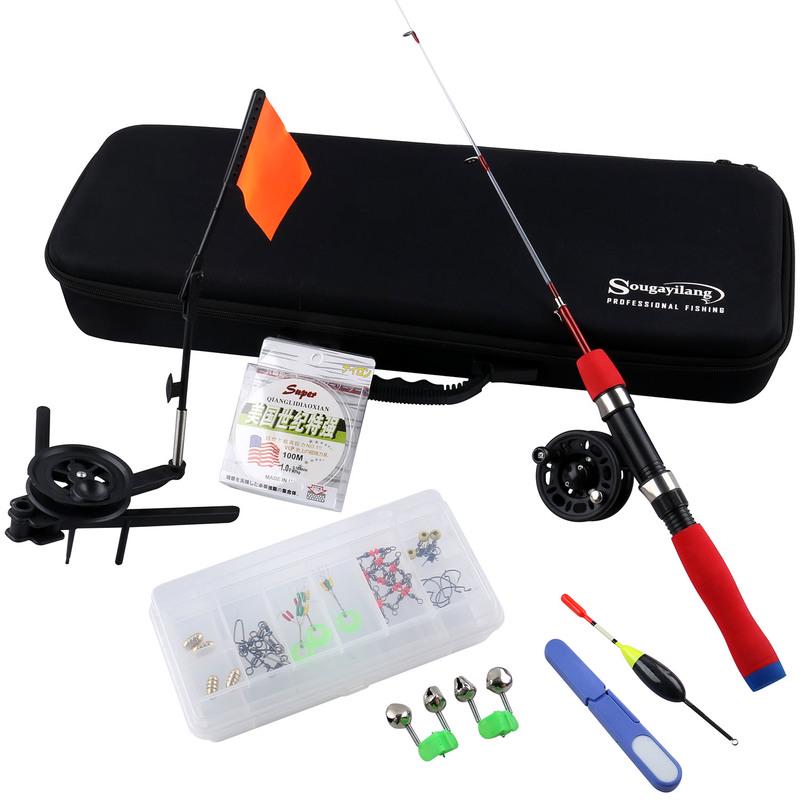 Eis Angelrute und Rolle Schnur Set Winter Outdoor Sport Angelwerkzeug Komplettes Angelset
