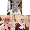 Bear Hat Scarf Set For Winter Adults Warm Knit Windproof Earmuff Gloves Gift Idea