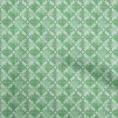 Cotton Flex Green Fabric Damask Craft Projects Decor Fabric Printed By The Yard 40 Inch