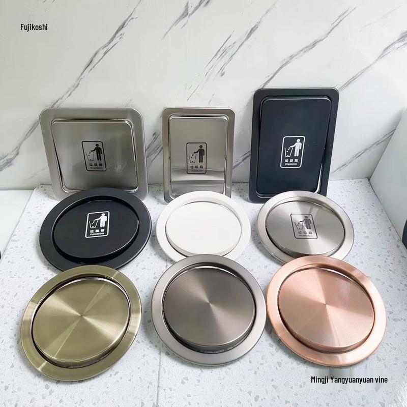 Runder versenkbarer Mülleimer mit Schwingdeckel für die Arbeitsplatte