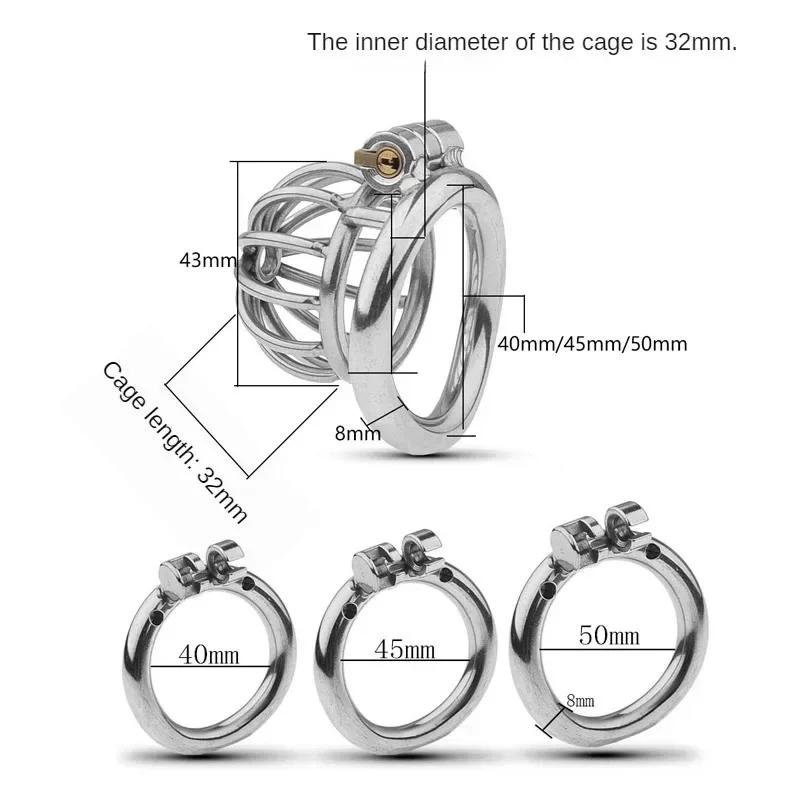 New Metal Chastity Cage Male 2 Type Cock Cage Penis Ring Masturbation SM Gay Chastity Devices Adult Sex Toys For Men