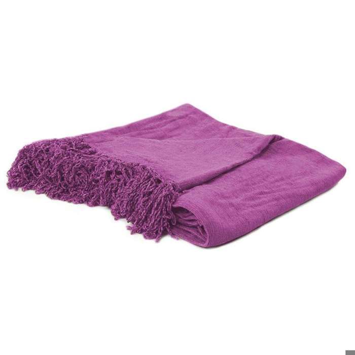 Dahlia Pink Viscose Fringed Throw 130x150
