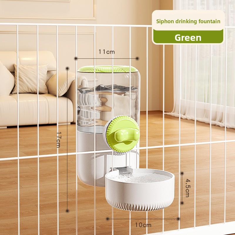 

Диспенсер для воды для собак, Не мочит морду, Подвесная бутылка для воды для питомца, Кормление водой в клетке для кролика, Автоматическое кормление щенков Siphon зелёный