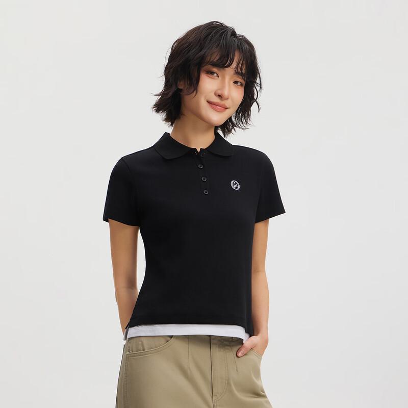 Lee Women's Short Sleeve Slim-Fit Logo Polo Shirt