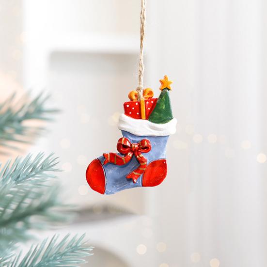 Santa Claus Hanging Pendants Christmas Tree Decor Resin Festive Decorations for Home Party Xmas DIY Gifts