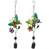 Metal Wind Chime Iron Art Wind Chime Ornament Decorative Color Painted Butterflies Windchime Vintage Anti-rust Hanging Windchime