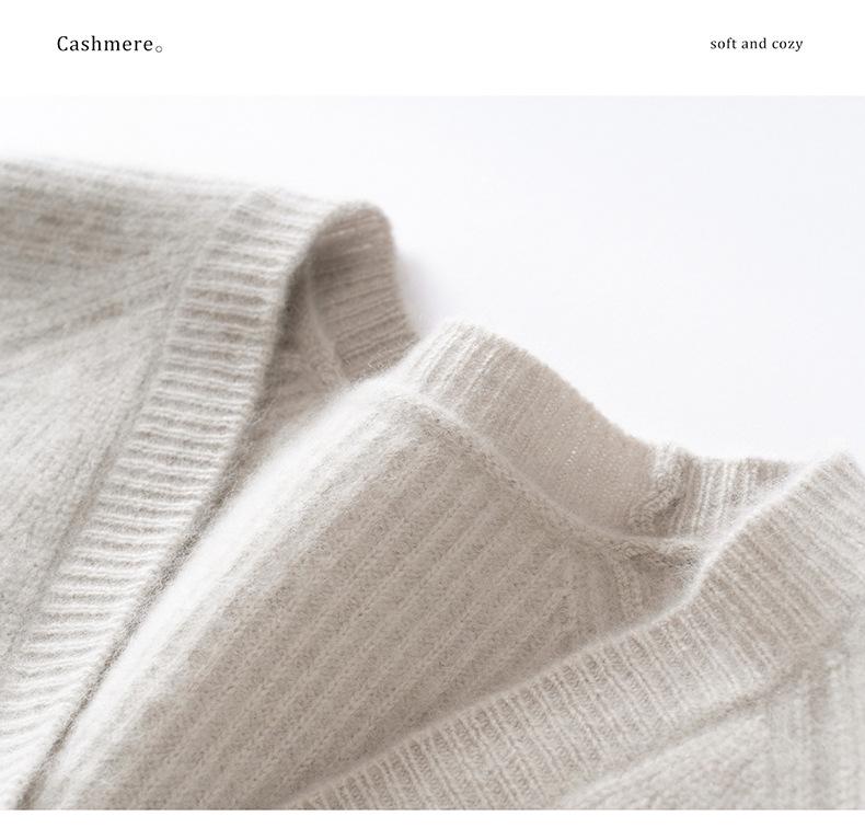 Autumn/Winter Women's Solid Color Cashmere Knit Cardigan with Three-Button Raglan Sleeves