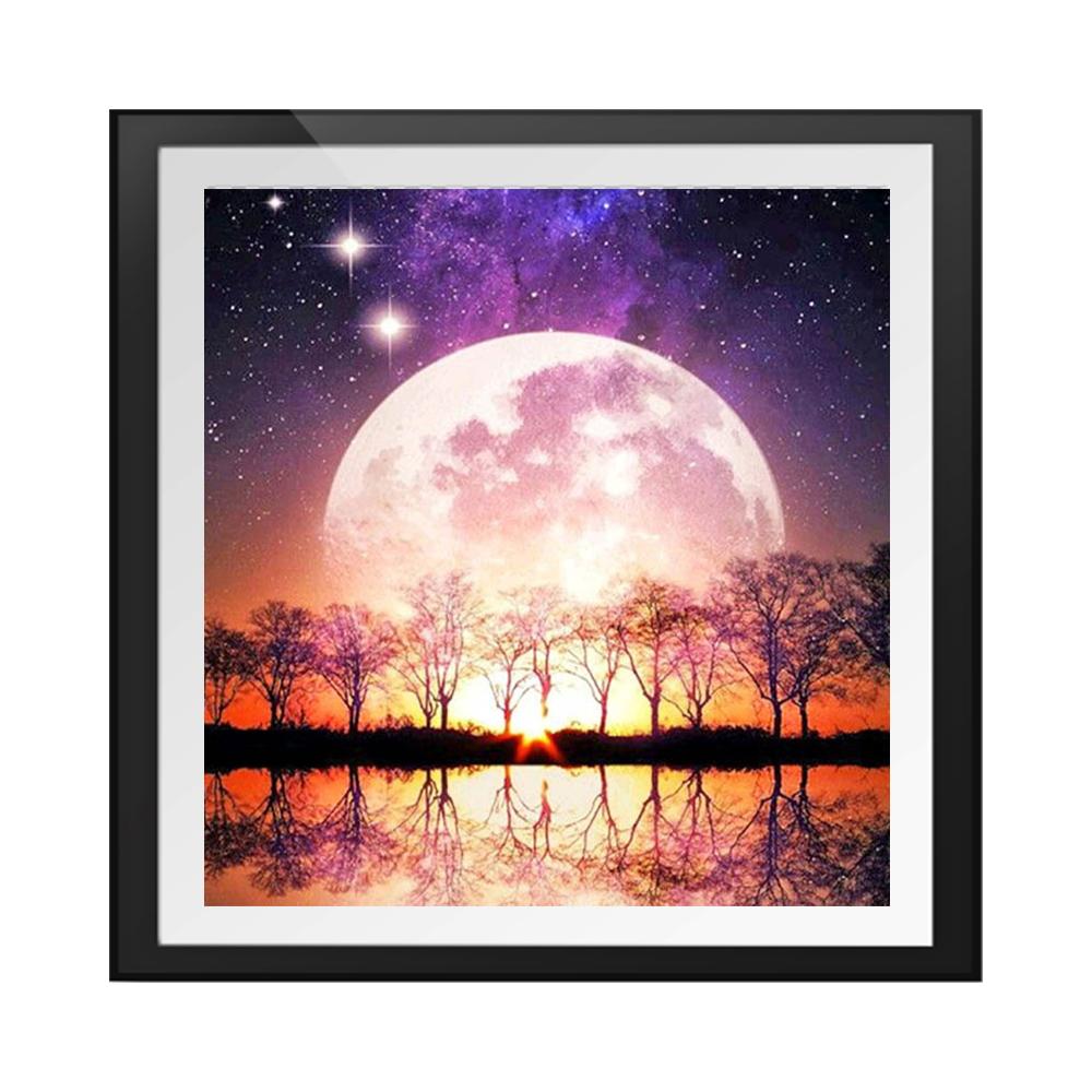 

LCOZX 5D Diy полный круглый набор для алмазной живописи чашки узор вышивка крестом закат пейзаж мозаика алмазная вышивка украшение для дома