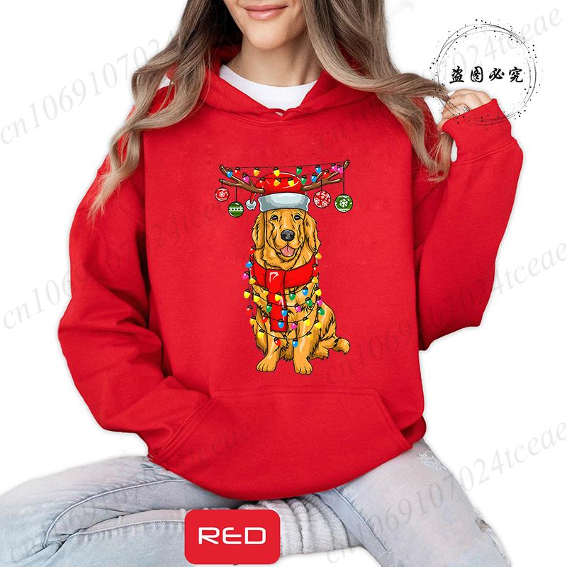 Christmas Dachshund Printed Hooded Sweatshirt Merry Christmas Women's Loose Hoodies Xmas Dog Cartoon Anime Hoody Clothing