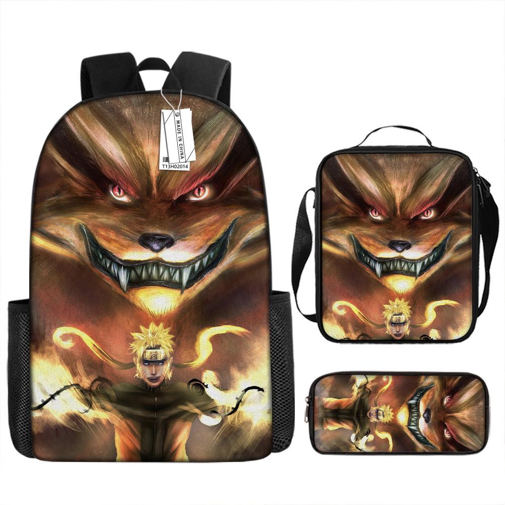 Naruto NARUTO Student School Bag 3D Digital Cartoon Printed School Bag Grade 3-6 Backpack