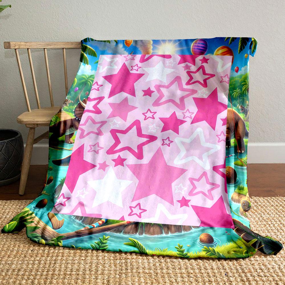 

Pink Star Pattern Blanket bedroom Blanket for Livingroom Couch lunch break Soft throw for Friend s festival Gift 80cm x 120cm