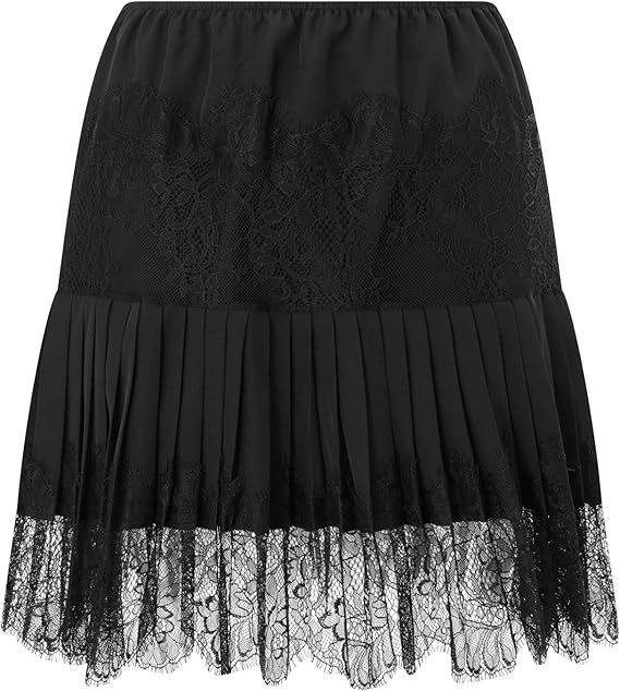 Women's 2025 Y2K Low-Waist Pleated Lace Mini Skirt with Layered Ruffles