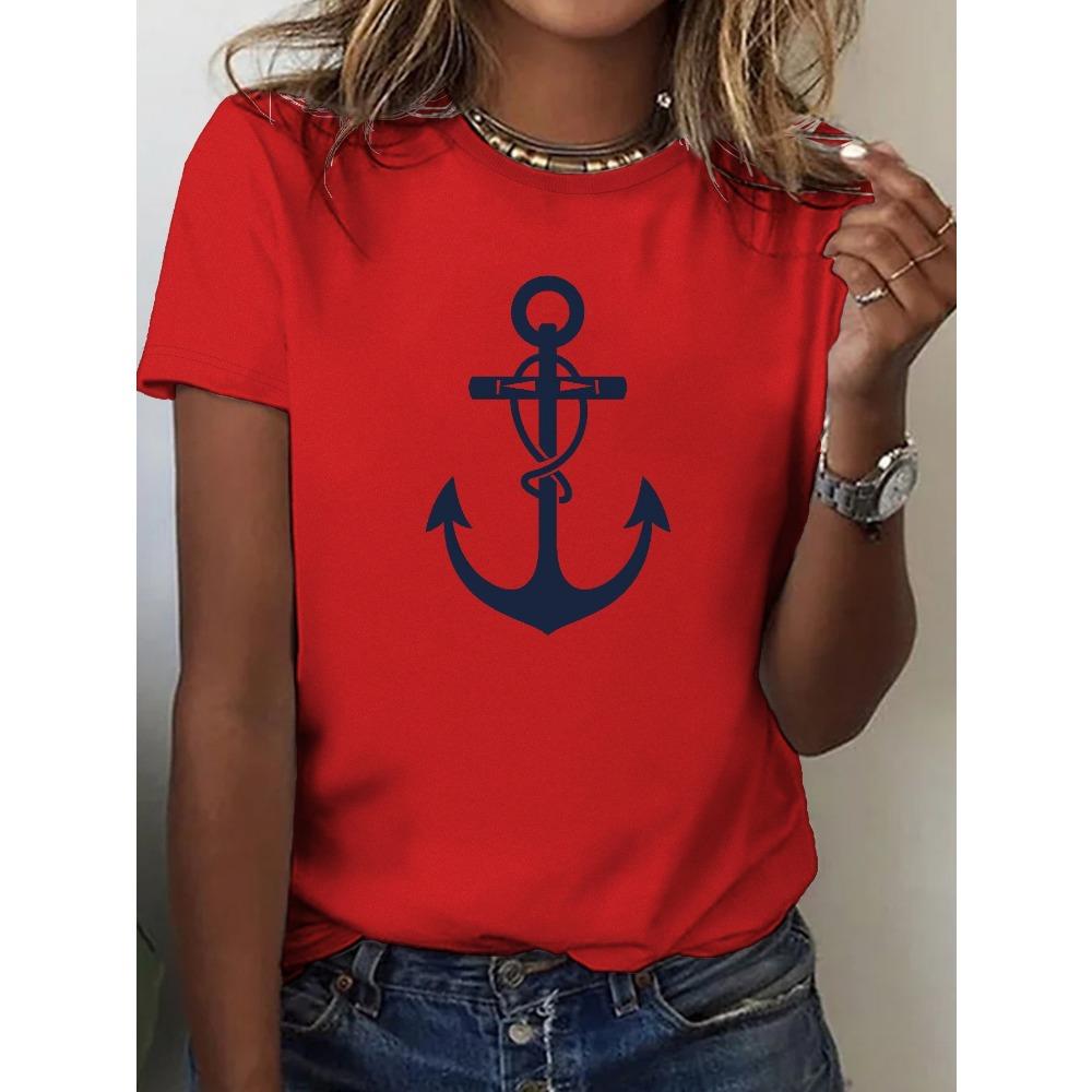 

Anchor Womens T-Shirt Soft Pure Flattering Comfort Fit High-Quality Stylish Nautical Design S