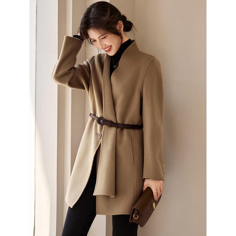 Women's Elegant Double-Sided Wool Belted Coat