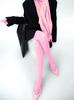 Women'S Pink Velvet Tights - Office Softness Redefined Plush Fine-Knit For A Confidently Feminine Commute Or Day Out
