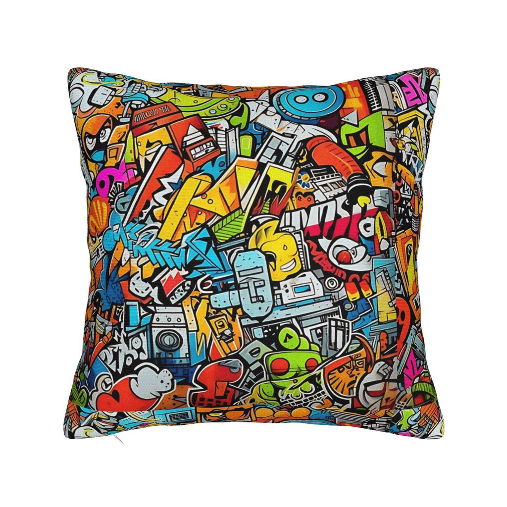 Pillow Cover Cartoon Cute Doodle Fashion Pillow Case For Sofa Couch Bed Living Room Pillowcases