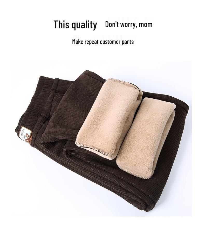 2024 New Style Plus Velvet Thick Slimming Harem Pants for Middle-Aged Women: Autumn/Winter Fashion
