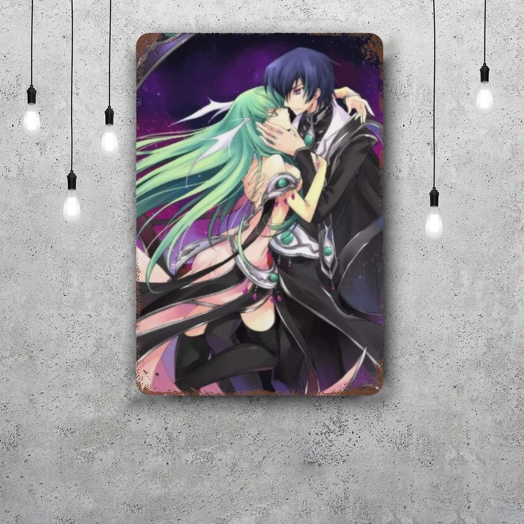 Code Geass Anime Vintage Metal Tin Signs Posters Decor Retro Metal Plaque Wall Art Decor for Garage Bar