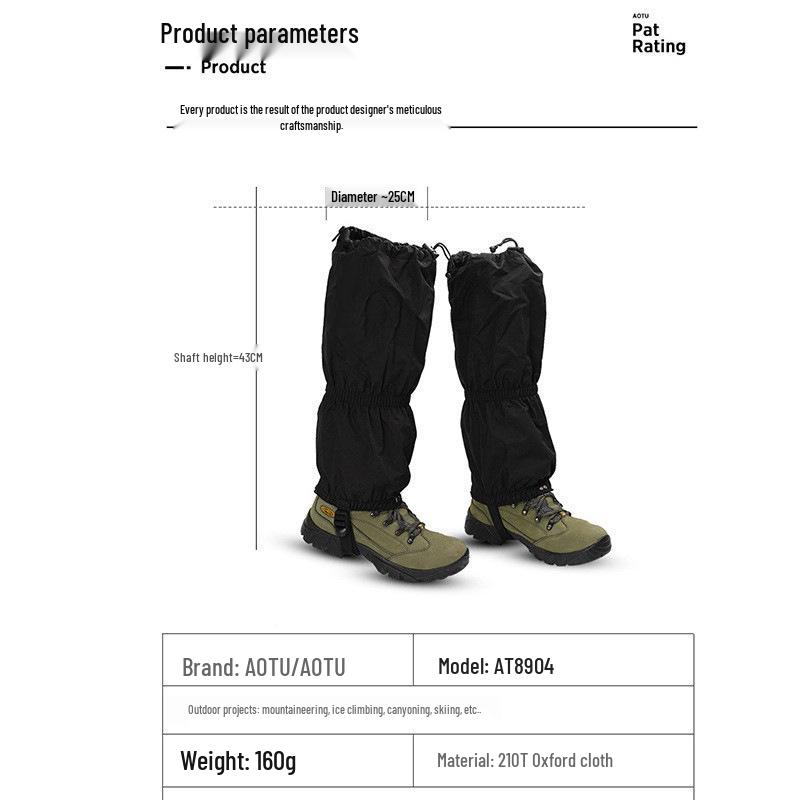 Unisex Skiing and Hiking Snow Gaiters: Snowproof, Snakeproof, Sandproof Leg and Shoe Covers - AT8904