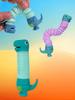 1pc-Adjustable length of telescopic pull tube, suitable for cat toy cartoon dinosaur shape