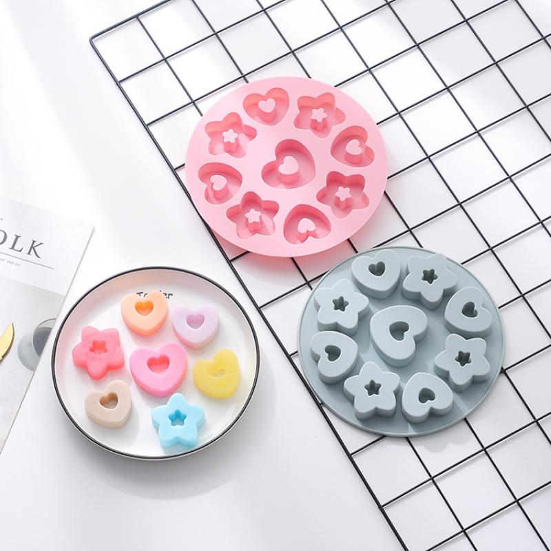 Multicavity Heart Little Star Biscuit Making Tool Twinkle Star Chocolate Muse Cake Silicone Mould Ice Tray Candle Soap Decor