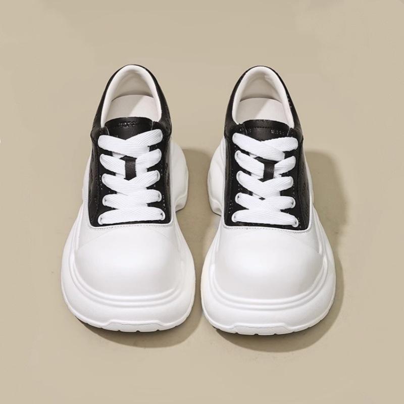 Inner height increase small white shoes small women 2025 spring and autumn new thick-soled muffin sports versatile big head casual board shoes