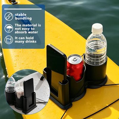 Portabicchieri Doppio per Kayak e Tavola con Supporto per Telefono Base Stabile Antiscivolo Perfetto per Sup, Kayak, Sport Acquatici all'Aperto