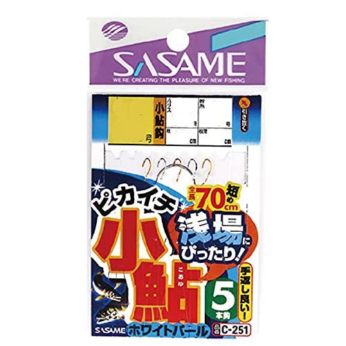 Sasame C-251 Pikaichi Small Ayu White Pearl 5 Hooks Size No. 2.5