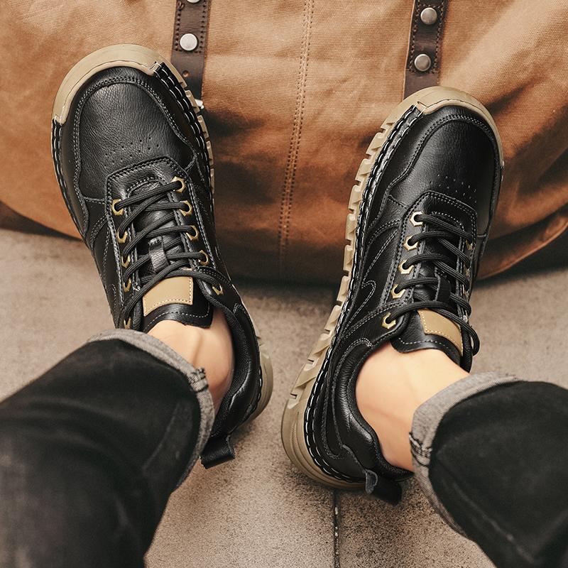 Prodyšné Retro Kožené Outdoorové Boty Měkké Pohodlné Odolné proti Opotřebení Pánské Designové Boty Tenisky Nové Pánské Ležérní Boty Vysoká Kvalita