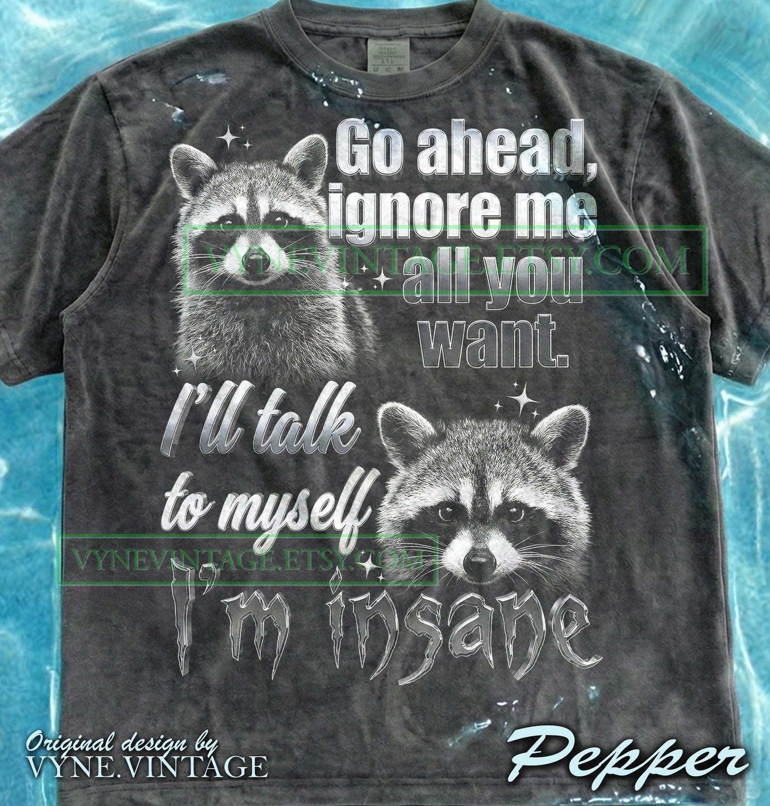 Raccoon Talk To Myself Comfort Colors® Tshirt, Trash Panda Tees, Funny Meme Sweater, Crazy Insane Humor Tanktop, 3D Wildlife Art S
