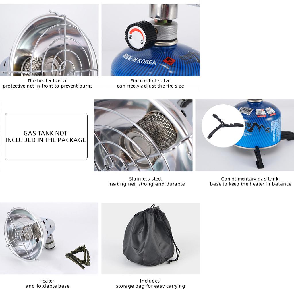 Outdoor Gas-Heater Portable Lightweight Stainless Steel for Outdoor Winter Warmth Tent Camping Backpacking Picnic Hiking Travel