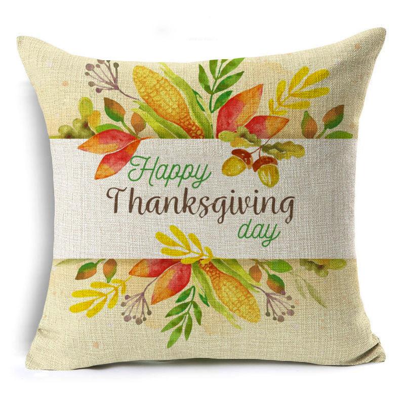 New Thanksgiving Pumpkin Linen Pillow Cover Festive Home Decoration Pillow Cushion Cover