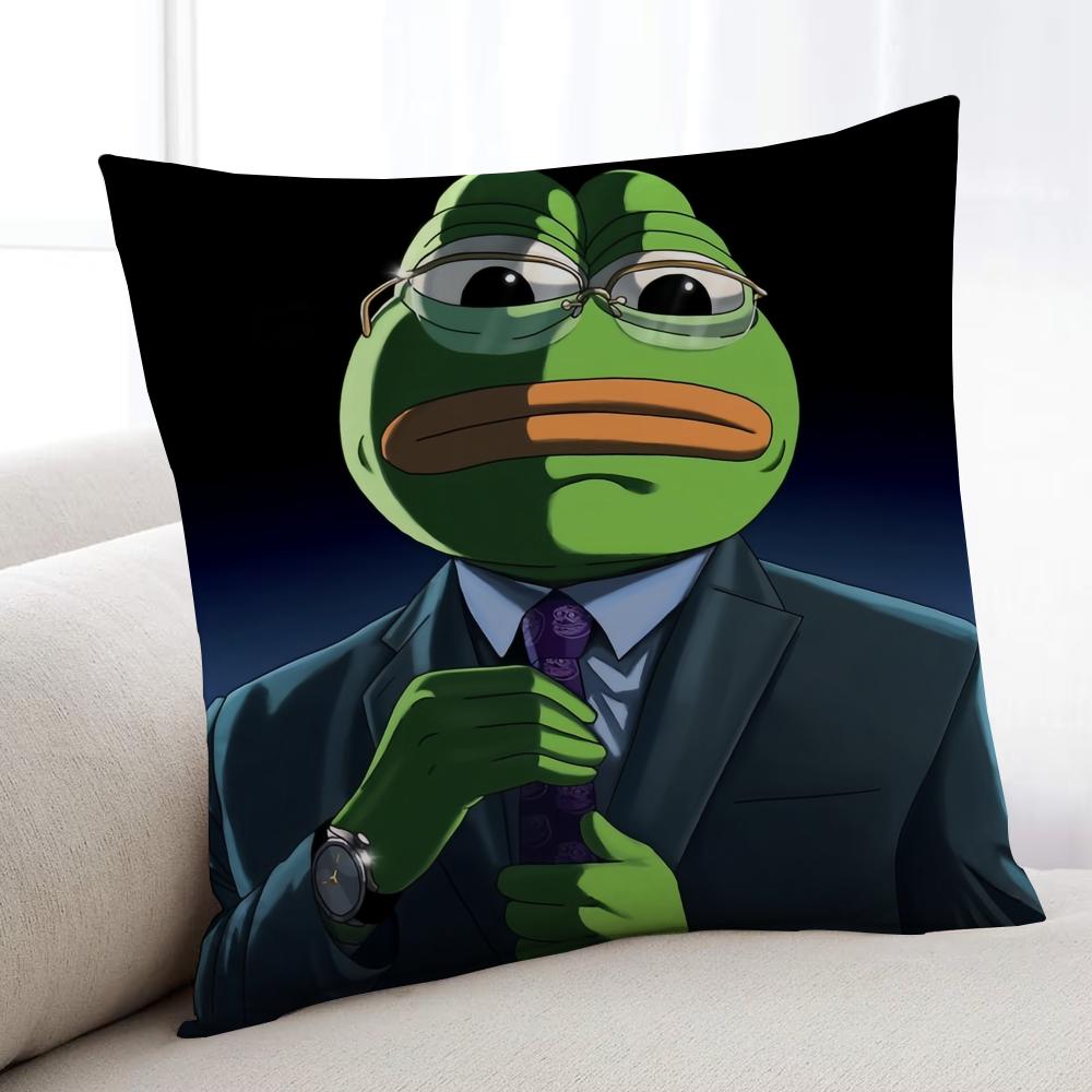 PPepe the FFrogES Cartoon Funny cushion cover Home Bedding Sofa living Room pillowcase Simple Soft Skin Cushion Cover